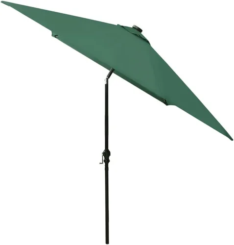 Vista 5 de vidaXL Sombrilla de jardín para patio con luces LED alimentadas por energía solar y poste de acero, sombrilla rectangular con protección UV, verde