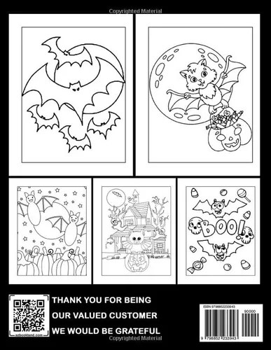 Vista 2 de Halloween Bat Coloring Book Fun And Easy Coloring Pages In Cute Style For All Ages To Relax And Unwind