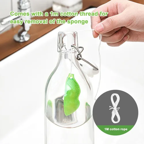 Vista 9 de Fhavent Esponja de limpieza de botellas, esponja de limpieza de botellas en forma de frijoles, esponja de limpieza de botellas reutilizable, esponja