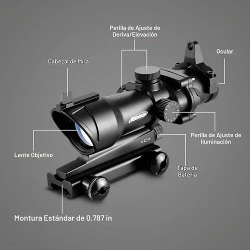 Vista 4 de AOMEKIE Alcance táctico compacto 1x30 con retícula iluminada dual para montaje en riel Picatinny de 0.787 in