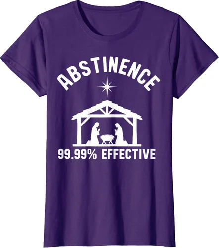 Vista 12 de Abstinence 99.99 Percent Effective Nativity Christmas Joke T-Shirt