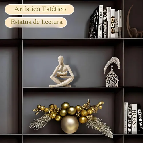 Vista 2 de UTTCMK Estatua de pensador para decoración de estantería, arte abstracto, escultura de pensador, estética, decoración moderna del hogar para sala