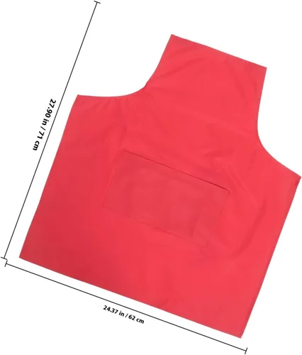 Vista 2 de HOMSFOU Waterproof Pvc Kitchen Apron with Pocket Oil-resistant Waist Apron for Men and Women Cooking for Cooking Washing and Serving