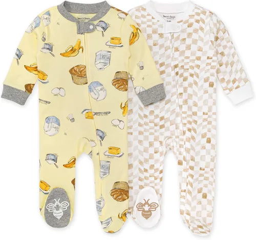 Vista 38 de Burt's Bees Baby - Pijamas para bebés y niñas, con cremallera frontal, con pies cerrados antideslizante, 100 % algodón orgánico Guitarra acústica.