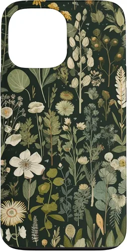 Vista 24 de Olive Green Boho Botanical Wildflowers Funda para iPhone 17