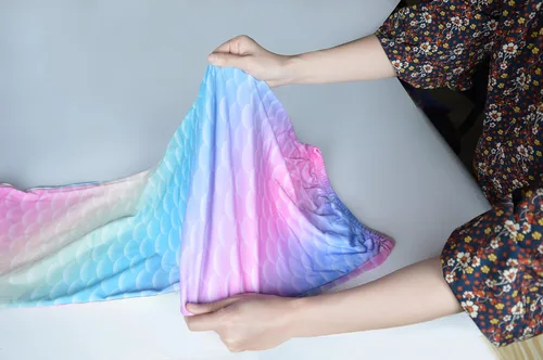 Vista 4 de DNFUN Colas de sirena para nadar para niñas, bikini de princesa, cola de sirena, traje de baño para niñas