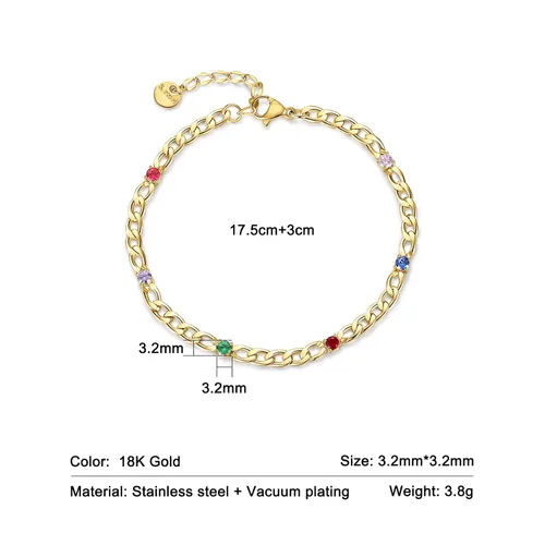 Vista 12 de Light Pink Crystal Bracelets for Women Trendy, OUXi 18K Rose Gold Plated Cubic Zirconia Wedding Tennies Jewelry Bracelets, Dainty Birthstone Hand