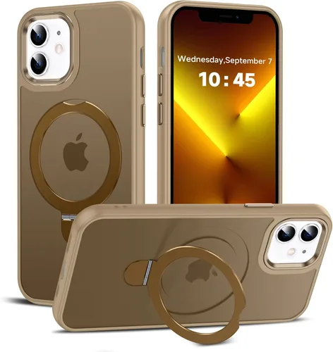 Vista 35 de LeYi Funda para iPhone 11 para MagSafe con soporte magnético, color negro