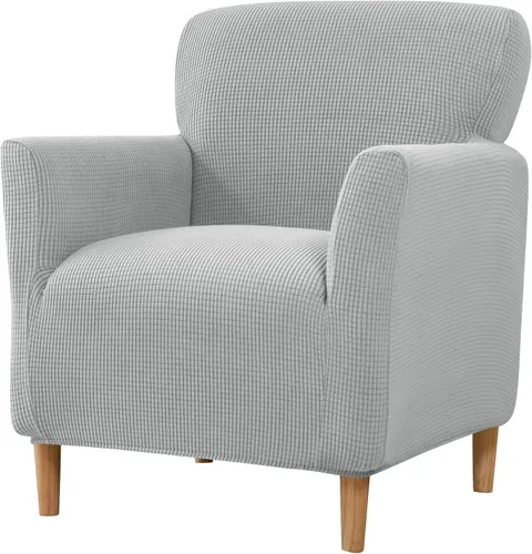 Vista 28 de LiveGo - Funda elástica para sillón de mediados de siglo moderno de 1 pieza, fundas de acento de jacquard para silla con brazos, fundas impermeables