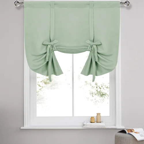 Vista 34 de DWCN Cortinas Opacas - Persiana Enrollable con Lazos para Ventana, Aislamiento Térmico, Oscurecimiento de Habitación, Cortinas con Bolsillo