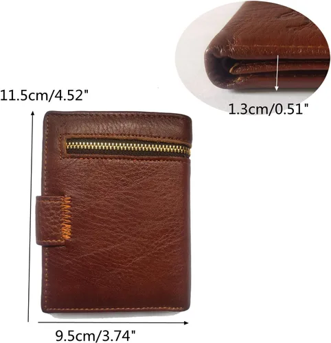Vista 144 de Hombres Cool Eagle Wolf Caballo Totem Cuero Vaca Vertical Cartera Cremallera Multi-tarjeta Titular, Tótem de caballo, Minimalista