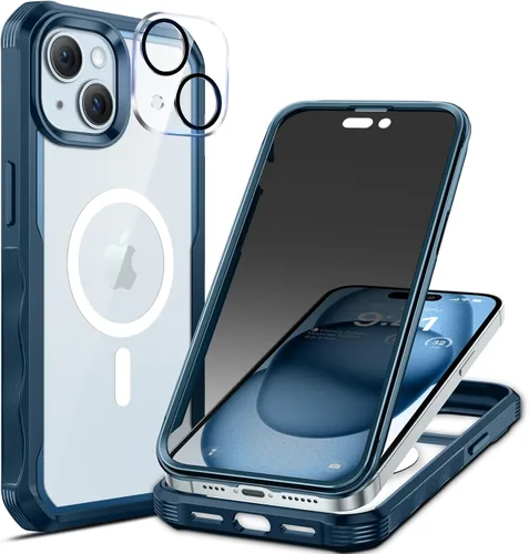 Vista 28 de seacosmo para iPhone Air Funda, Carcasa Completa con Protector de Privacidad de Vidrio Templado 9H Integrado y Protector de Lente de Cámara