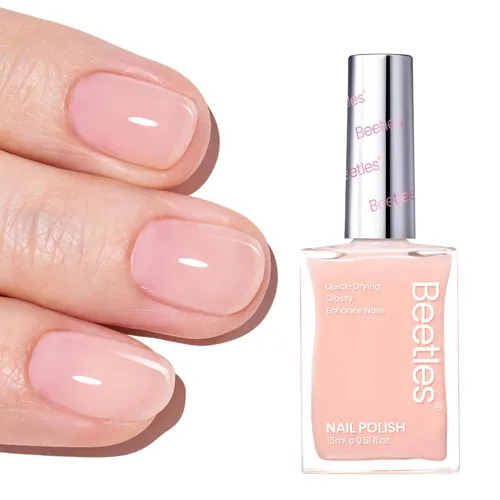 Vista 11 de Beetles - Esmalte de uñas 2 en 1, base y capa superior, esmalte de uñas transparente, de secado rápido, fortalecimiento de uñas natural, efecto