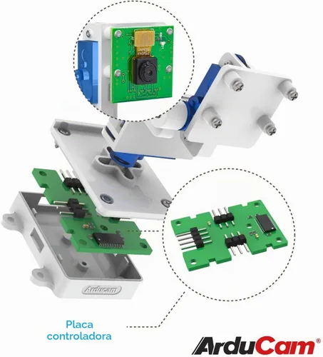 Vista 3 de Arducam Plataforma de inclinación panorámica de cámara mejorada compatible con módulo de cámara Raspberry Pi 3/V1/V2, tablero Nvidia Jetson