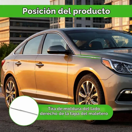 Vista 2 de Reemplazo de moldura cromada delantera derecha para Hyundai Sonata 87772-C1000 2015 2016 2017 Repuesto para Sonata 2015-2017, repuesto