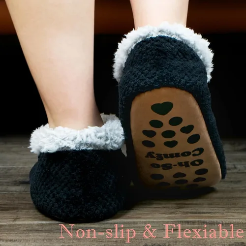 Vista 3 de Pantuflas suaves y mullidas para mujer en interiores, zapatos cálidos y peludos para casa, con forro esponjoso, botines de dormitorio, suela