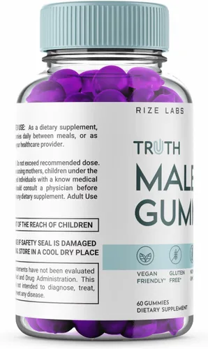 Vista 5 de Truth - Gomitas masculinas (3 unidades) - Truth Gummies masculinas Truth Truth para hombres, apoyo máximo de fuerza, gomitas ultra puras, gomitas