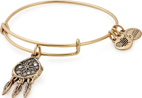 Vista 2 de Alex and Ani Path of Symbols - Brazalete expandible para mujer, dije atrapasueños, acabado rafeeliano, 2 a 3.5 pulgadas