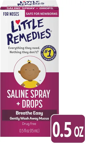Vista 7 de Little Remedies Sterile Baby Saline Nasal Spray and Drops, 0.5 Fl Oz