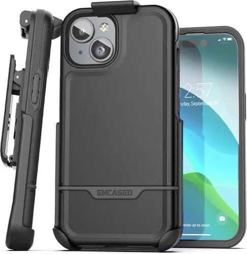 Vista 28 de ENCASED Funda para cinturón con clip para iPhone 11 (2019 Rebel Armor) Funda protectora resistente de cuerpo completo con soporte (Negro)
