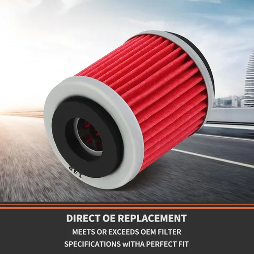Vista 7 de AHL 142 Filtro de aceite 1UY-13440-01 1UY-13440-02 Compatible con Yamaha YFM350R Raptor 350 2005-2013 (rojo)