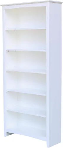 Vista 11 de Estantería Shaker de madera maciza, 36" de alto, color blanco