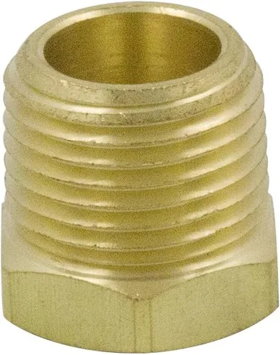 Vista 6 de Buje hexagonal de latón para montaje de tubería de 1 pulgada NPT macho a 1/2 pulgada NPT hembra adaptador 1200psi (paquete de 2)
