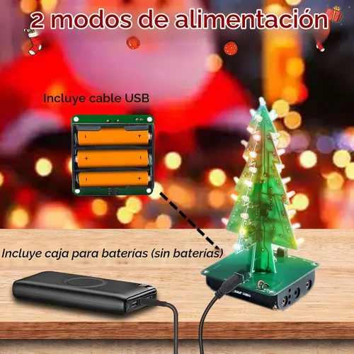 Vista 5 de Kit de soldadura de árbol de Navidad LED 3D, 7
