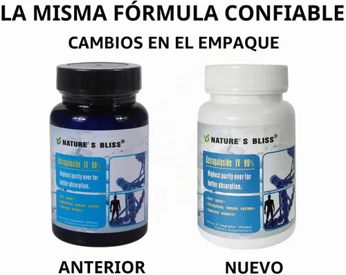 Vista 2 de Nature'sbliss Astragalósido IV protegido con ácido estomacal y superabsorción 99%, 50mg, 30caps