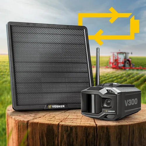 Vista 6 de Vosker V300 Ultimate Farmers Pack - Cámara de seguridad para exteriores con panel solar externo para granjas, pastos e invernaderos, 4G LTE, unidad