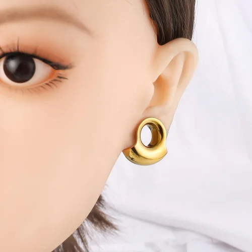 Vista 4 de LADEMAYH 2 tapones para silla de montar de meteorito geniales para mujeres y hombres, aretes expansores de acero inoxidable 316L