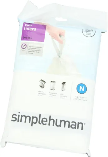 Vista 3 de simplehuman Forro para bote de basura de ajuste personalizado, 45 litros/12 galones, 20 unidades (paquete de 2)
