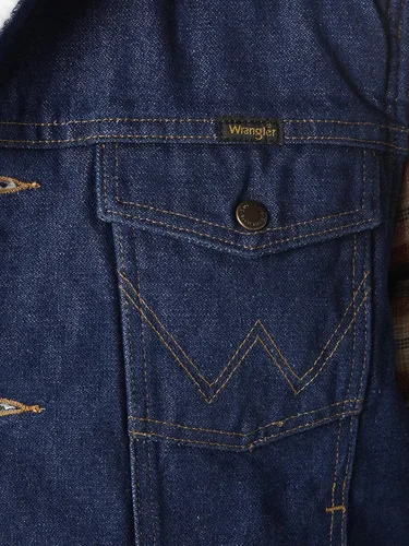 Vista 4 de Wrangler Chaleco de mezclilla con forro Sherpa para hombre