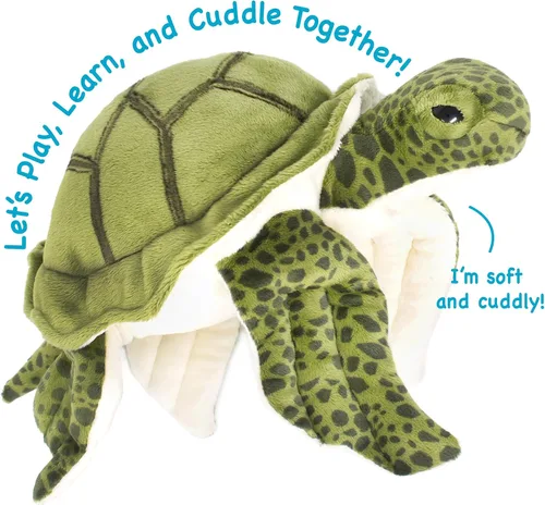 Vista 4 de TigerHart Turquesa La Tortuga Mar Verde - Peluche de 10 pulgadas
