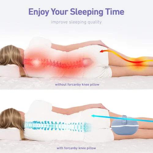 Vista 4 de Almohada de rodilla para personas que duermen de lado, almohada suave de alineación de la columna vertebral, almohadas de espuma viscoelástica