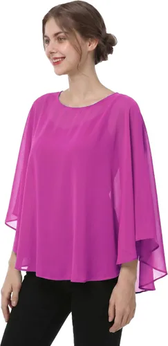 Vista 19 de Capas de gasa para mujer, chales y envolturas para poncho Negro