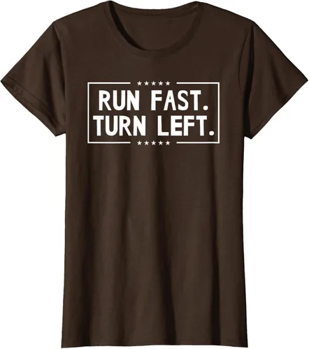 Vista 18 de Run Fast Turn Left - Camiseta para correr de pista y campo