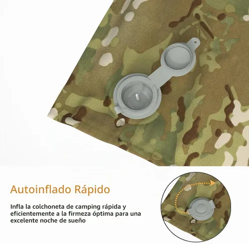 Vista 5 de Akmax.cn MT Military Army Alice - Alfombrilla de campamento autoinflable Multi-terrian