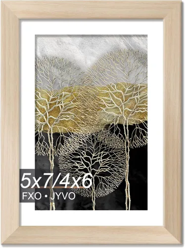 Vista 136 de Fxojyvo Marco de Fotos de 4x6, Muestra Foto de 3.5x5 con Paspartú o 4 x 6 Sin Paspartú, Liviano y de Alta Transparencia Marco de 4 por 6 para Pared