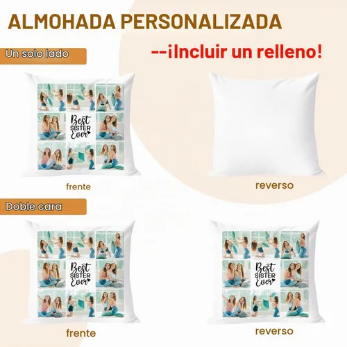 Vista 6 de Almohada personalizada con relleno, almohadas personalizadas con texto de imagen, impresión de doble cara 5 tamaños y 10 colores, almohada 1 Foto