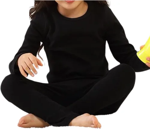 Vista 2 de DOOVID Conjunto de ropa interior térmica para niños y niñas, pantalones largos, capa base, ropa interior cálida para niños e invierno