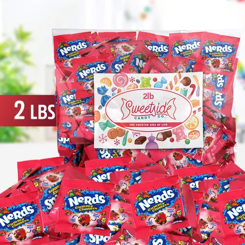 Vista 2 de Nerds Gummy Cluster, 2lb Nerds Gummy Clusters Bulk, Nerd Clusters Bulk Candy Envueltos individualmente, perfecto para los amantes de los caramelos