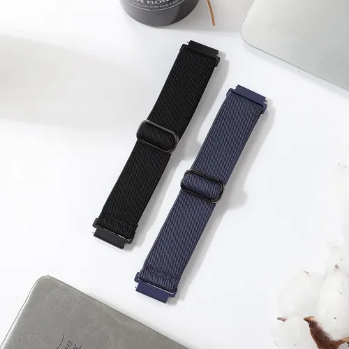 Vista 2 de Paquete de 2 correas elásticas de nailon compatibles con Garmin Venu/Venu Sq/2 Plus, correas elásticas de 0.787 pulgadas para Vivoactive 5/3
