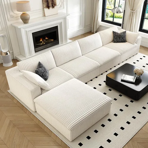 Vista 26 de LoveSeat Cloud Couch Sofá Seccional Modular para Sala de Estar, Sofá Moderno con Asiento Profundo, Sofá de 2 Plazas Sin Huesos con Otomana, Cómodos
