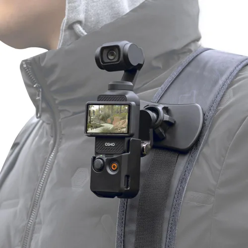 Vista 8 de Soporte de correa de mochila con clip rápido compatible con Gopro Hero 11/10/9/8/7/6 (2018)/5 Negro, DJI Osmo Action y más Conjunto 1
