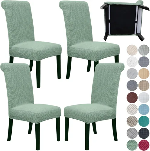 Vista 36 de SPRINGRICO Paquete de 2 fundas para sillas de comedor con cinturón de seguridad, fundas elásticas para sillas Parsons lavables, fundas protectoras