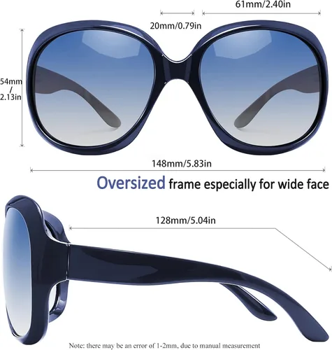Vista 34 de Joopin Lentes de sol de gran tamaño para mujer, polarizados, grandes, para conducción, protección UV, grandes sombras