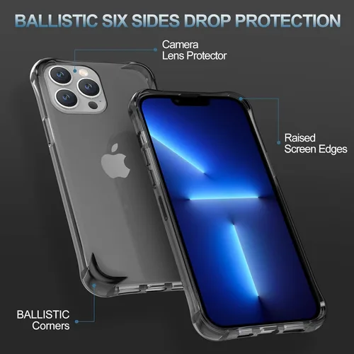 Vista 3 de BALLISTIC Funda protectora compatible con iPhone 13 Pro (solamente), con 1 protector de lente de cámara, 2 juegos contra esquinas caídas, funda a