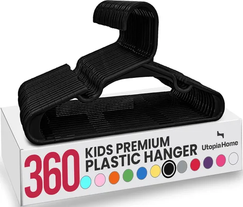 Vista 11 de Utopia Home - Perchas para niños, paquete de 20 perchas para armario de bebé de 11.5 pulgadas, color rosa bebé Perchas de plástico para bebés Se