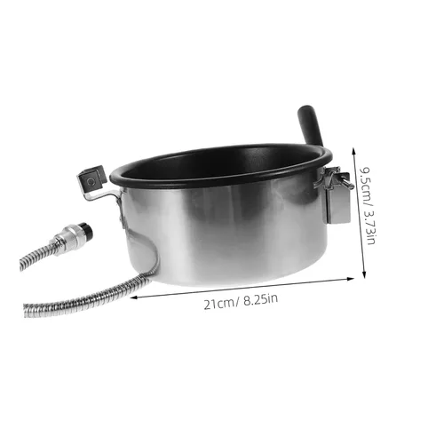 Vista 2 de PRETYZOOM Hervidor de palomitas de maíz de aluminio de 8 onzas, accesorio de máquina de reemplazo de olla antiadherente